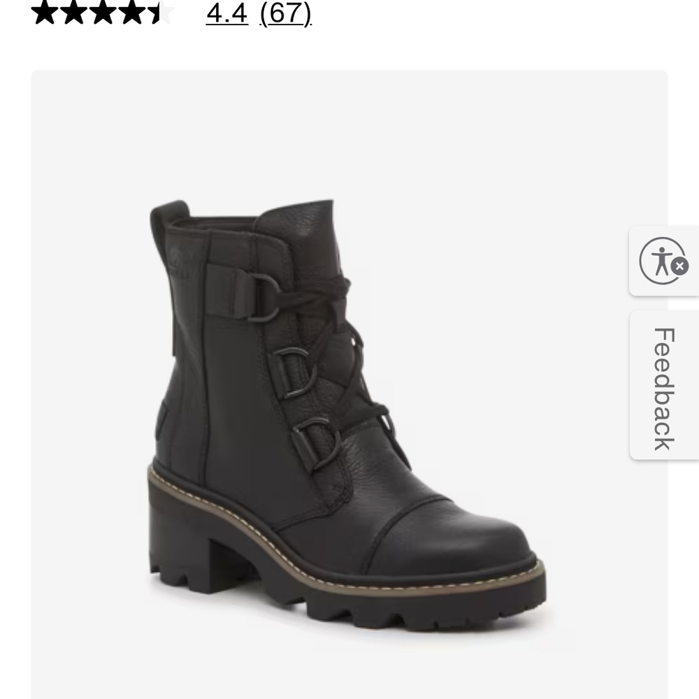 Sorel Black Leather Combat Boots - Picture 4 of 5